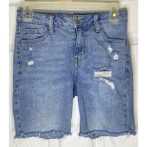Women's High-Rise Bermuda Distressed Jean Shorts Wild Fable Blue Size 00